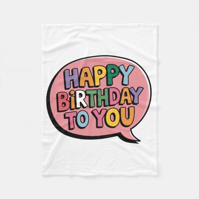 Alles Gute zum Geburtstag Bubble Fleecedecke (Vorderseite)