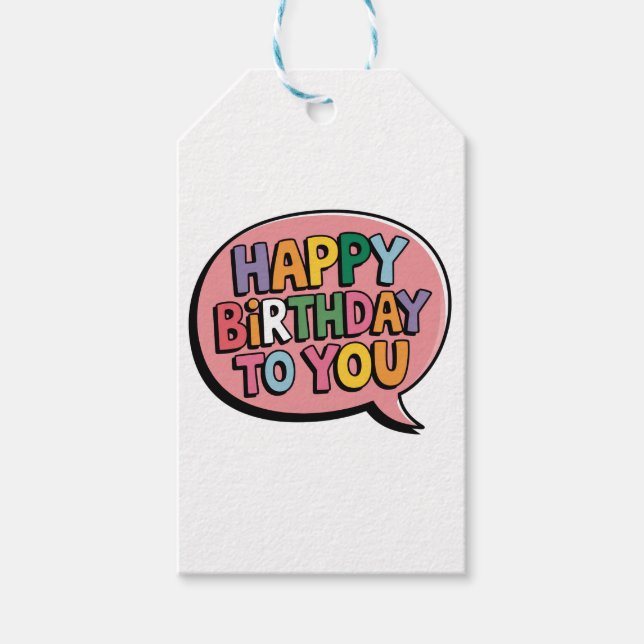 Alles Gute zum Geburtstag Bubble Geschenkanhänger (Vorderseite)