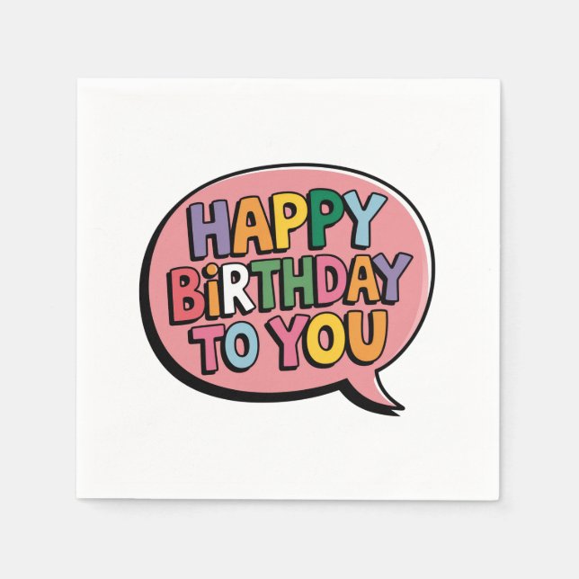 Alles Gute zum Geburtstag Bubble Serviette (Vorderseite)