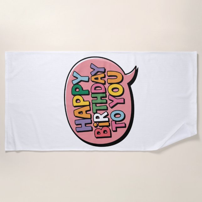 Alles Gute zum Geburtstag Bubble Strandtuch (Vorderseite)