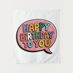 Alles Gute zum Geburtstag Bubble Wandteppich