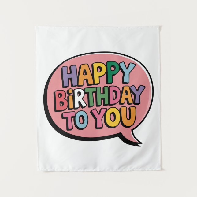 Alles Gute zum Geburtstag Bubble Wandteppich (Vorderseite)