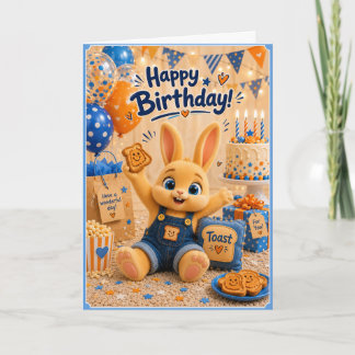 Alles Gute zum Geburtstag Bunny mit Toast der Baby Karte