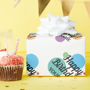 Alles Gute zum Geburtstag bunt Konfetti individuel Geschenkpapier