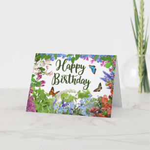 Alles Gute zum Geburtstag Bunte Blumen Floraler Ga Karte