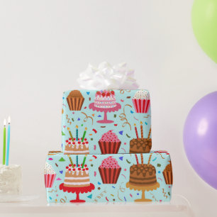 Alles Gute zum Geburtstag Cakes und Cupcakes Patte Geschenkpapier