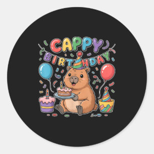 Alles Gute zum Geburtstag Capybara Liebhaber Mädch Runder Aufkleber