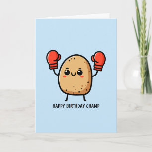 Alles Gute zum Geburtstag Champ Boxen Kartoffel Karte