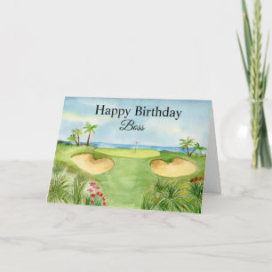 Alles Gute zum Geburtstag Chef Tropischer Golfplat Karte