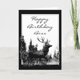 Alles Gute zum Geburtstag Chef Vintage Hirsch Karte