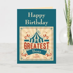 Alles Gute zum Geburtstag Chef  Zirkusaffen Lustig Karte