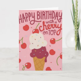 Alles Gute zum Geburtstag Cherry on Top Karte