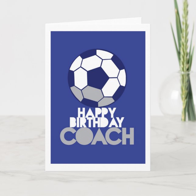 Alles Gute zum Geburtstag COACH mit Fußball Karte (Vorderseite)