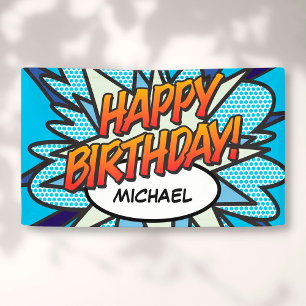 ALLES GUTE ZUM GEBURTSTAG Comic-Book-Pop-Art Banner