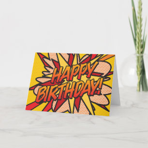 ALLES GUTE ZUM GEBURTSTAG Comic Book Pop Art Karte