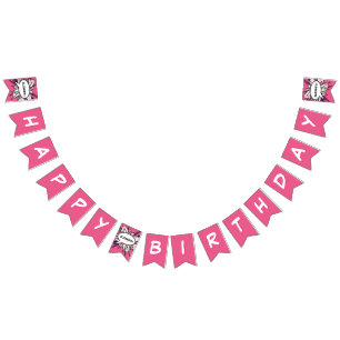 ALLES GUTE ZUM GEBURTSTAG Comic Book Pop Art Wimpelkette