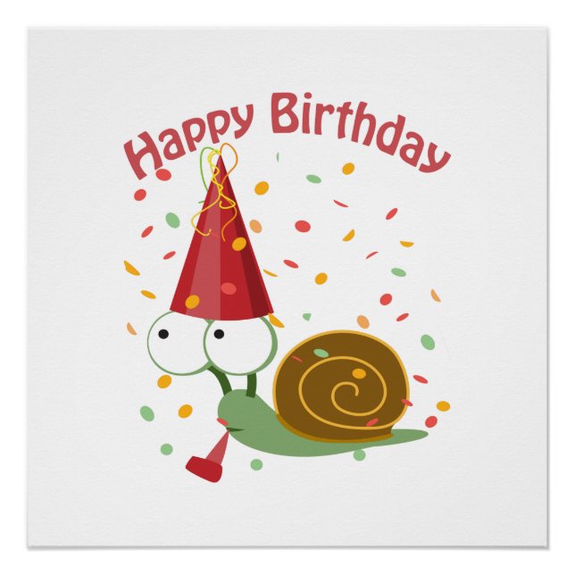 Alles Gute zum Geburtstag! Confetti Snail Poster (Vorderseite)