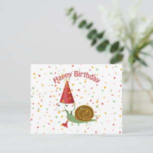 Alles Gute zum Geburtstag! Confetti Snail Postkarte
