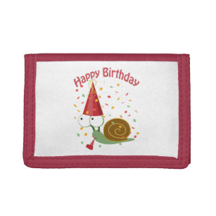 Alles Gute zum Geburtstag! Confetti Snail Trifold Geldbörse