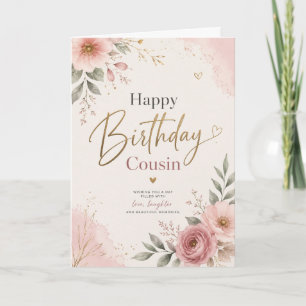 Alles Gute zum Geburtstag Cousin Elegante Florale  Karte