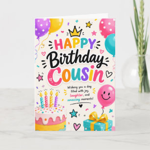 Alles Gute zum Geburtstag Cousin Glückliche Luftba Karte