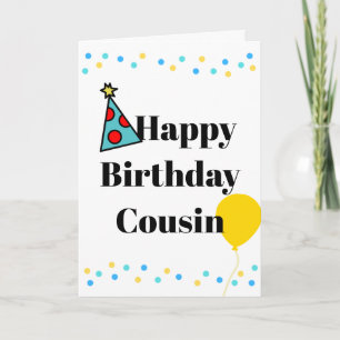 Alles Gute zum Geburtstag Cousin Partyhut Ballon K Karte