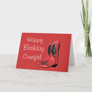 Alles Gute zum Geburtstag Cowgirl Stiefel Rote Gru Karte