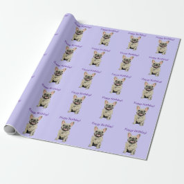 Alles Gute zum Geburtstag -Cream Französische Bull Geschenkpapier