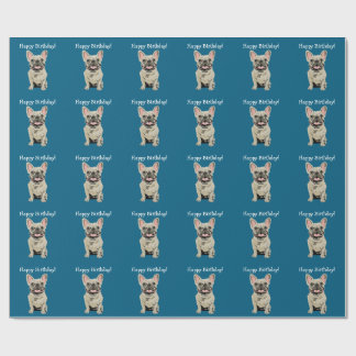 Alles Gute zum Geburtstag -Cream Französische Bull Geschenkpapier