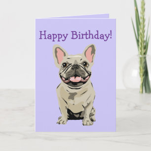 Alles Gute zum Geburtstag -Cream Französische Bull Karte