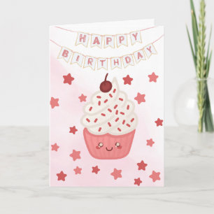 Alles Gute zum Geburtstag Cupcake & Sterne Alles G Karte