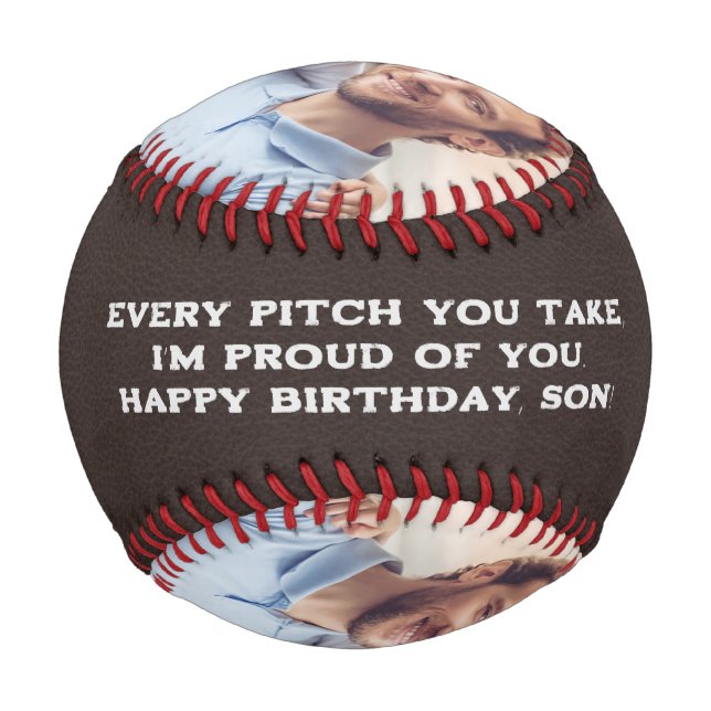 Alles Gute zum Geburtstag. Custom Foto Baseball (Rückseite)