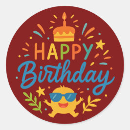 Alles Gute zum Geburtstag | Cute Sunshine Classic Runder Aufkleber