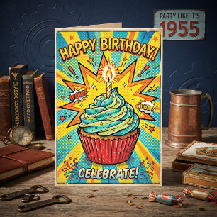 Alles Gute zum Geburtstag Cuzz! Retro-Pop-Art für Karte