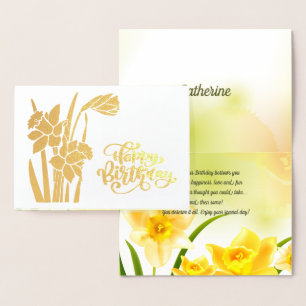 Alles Gute zum Geburtstag. Daffodis Luxus Real Foi Folienkarte