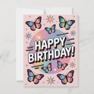 Alles Gute zum Geburtstag Design mit farbenfrohen Postkarte