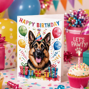 Alles Gute zum Geburtstag Deutsche Schäferhund-Hun Karte
