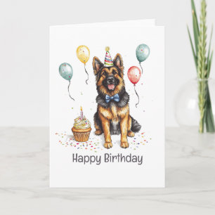 Alles Gute zum Geburtstag Deutscher Schäferhund Karte