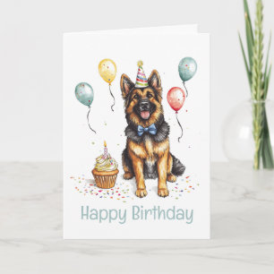 Alles Gute zum Geburtstag Deutscher Schäferhund Karte