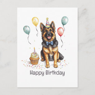 Alles Gute zum Geburtstag Deutscher Schäferhund Postkarte