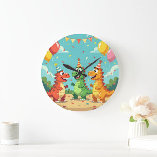 Alles Gute zum Geburtstag Dinosaurier Thema Große Wanduhr