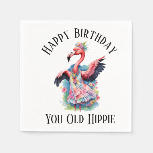 Alles Gute zum Geburtstag, du alter Hippie, Retro  Serviette