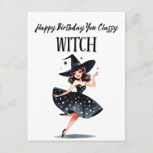 Alles Gute zum Geburtstag, du elegante Hexe Postkarte