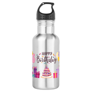 Alles Gute zum Geburtstag Editierbares Design Edelstahlflasche