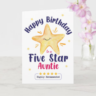 Alles Gute zum Geburtstag einer Fünf-Sterne-Tante Karte