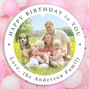 Alles Gute zum Geburtstag Einfache Cute Benutzerde Runder Aufkleber