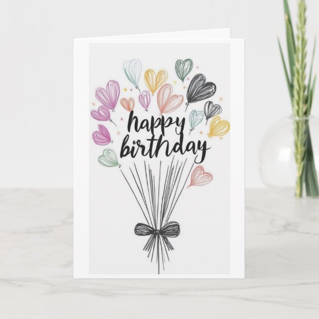 Alles Gute zum Geburtstag einfache Karte (Vorderseite)