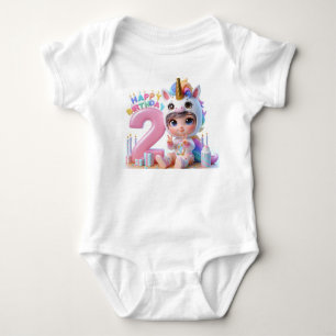 Alles Gute zum Geburtstag Einhorn Baby Strampler