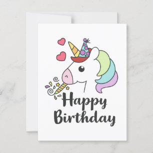 Alles Gute zum Geburtstag Einhorn – Süßes Party-De Postkarte