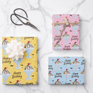 Alles Gute zum Geburtstag Eisbecher Geschenkpapier Set